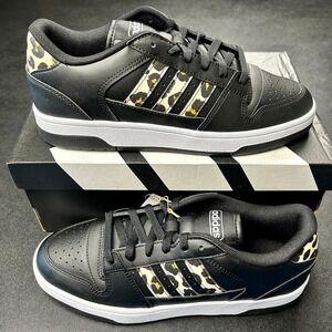 adidas Black with Leopard Accent Women's Athletic Shoes